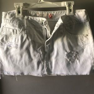 White jean skirt